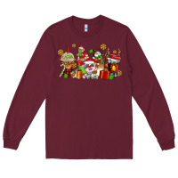 Burgundy christmas cow coffee cups Long Sleeve Tee - AdoDesignShop