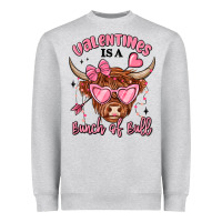 Heather Grey valentines is a bunch of bull Heavyweight Sweatshirt - MaliasSmallBusiness