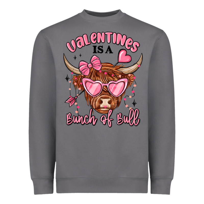 Valentines Is A Bunch Of Bull Heavyweight Sweatshirt by MaliasSmallBusiness | Teevron