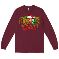 Burgundy christmas nonna claus Long Sleeve Tee - FaDigitalArtStudio