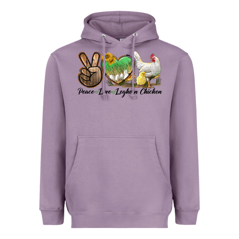 Peace Love Leghorn Chicken Heavyweight Hoodie by LillyAllenDesigns | Teevron