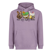 Lavender Peace Love Leghorn Chicken Heavyweight Hoodie - LillyAllenDesigns