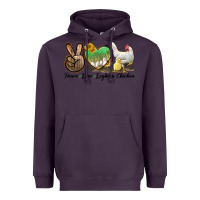 Plum Peace Love Leghorn Chicken Heavyweight Hoodie - LillyAllenDesigns