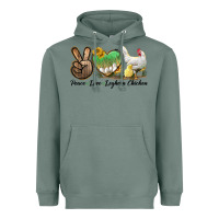 Sage Peace Love Leghorn Chicken Heavyweight Hoodie - LillyAllenDesigns