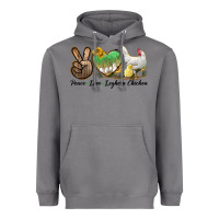Storm Peace Love Leghorn Chicken Heavyweight Hoodie - LillyAllenDesigns