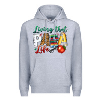Heather Grey living that para life Premium Hoodie - NancyCooperArtShop