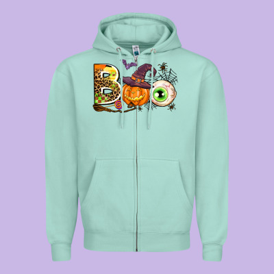 Boo Zipper Hoodie Designed By Adodesignshop