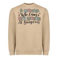 Mushroom a woman who knows her worth is dangerous Heavyweight Sweatshirt - MaliasSmallBusiness