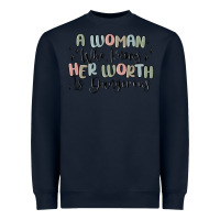 Navy a woman who knows her worth is dangerous Heavyweight Sweatshirt - MaliasSmallBusiness