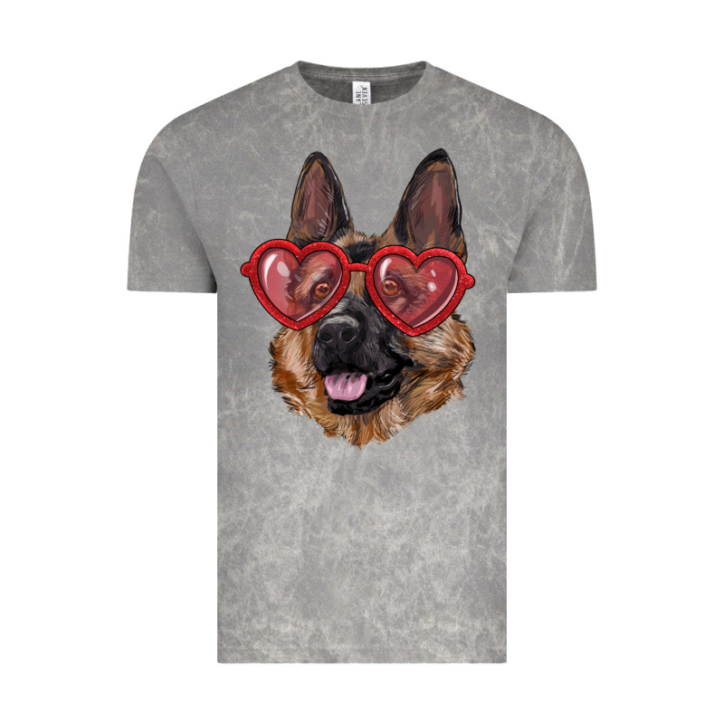 German Shepherd With Love Glasses Vintage Tee by RanaPortraitStore | Teevron