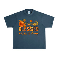 Midnight Navy thankful blessed and kind of a mess Urban Heavy Tee - Zillion Design Studio