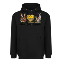 Black Peace Love Kangaroo Heavyweight Hoodie - LillyAllenDesigns