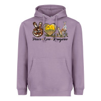 Lavender Peace Love Kangaroo Heavyweight Hoodie - LillyAllenDesigns