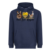 Navy Peace Love Kangaroo Heavyweight Hoodie - LillyAllenDesigns
