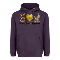 Plum Peace Love Kangaroo Heavyweight Hoodie - LillyAllenDesigns