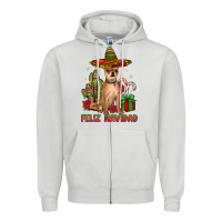 Dove Grey Chihuahua feliz navidad Zipper Hoodie - JahusDesignShop