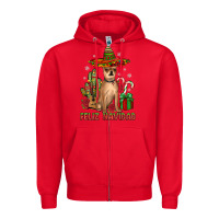 Red Chihuahua feliz navidad Zipper Hoodie - JahusDesignShop