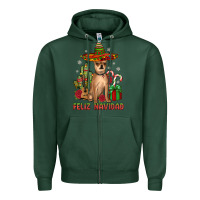 Sports Green Chihuahua feliz navidad Zipper Hoodie - JahusDesignShop