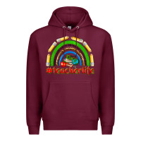 Burgundy teacher life Premium Hoodie - NancyCooperArtShop