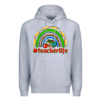 Heather Grey teacher life Premium Hoodie - NancyCooperArtShop
