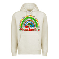 Oatmeal Heather teacher life Premium Hoodie - NancyCooperArtShop