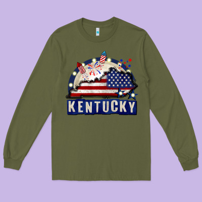 Kentucky 4th Of July Long Sleeve Tee Designed By Cowgirlartshop