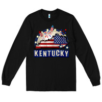 Black Kentucky 4th of July Long Sleeve Tee - CowGirlArtShop