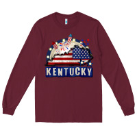 Burgundy Kentucky 4th of July Long Sleeve Tee - CowGirlArtShop