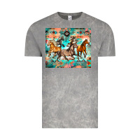 Cloud Rock western running horses Vintage Tee - Zillion Design Studio