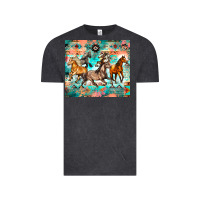 Vintage Black western running horses Vintage Tee - Zillion Design Studio