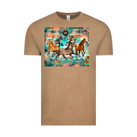 Vintage Coffee western running horses Vintage Tee - Zillion Design Studio