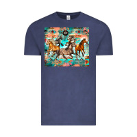 Vintage Denim western running horses Vintage Tee - Zillion Design Studio