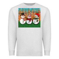 Oatmeal Heather christmas snovman Premium Sweatshirt - BarkalooDesign