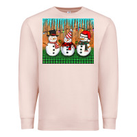 Pale Pink christmas snovman Premium Sweatshirt - BarkalooDesign