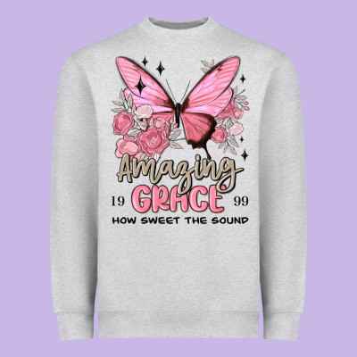Heavyweight Sweatshirt amazing grace how sweet the sound butterfly