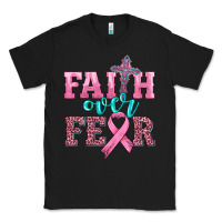 Black faith over fear with cross and ribbon Classic Tee - HRA Design Shop