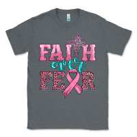 Charcoal Heather faith over fear with cross and ribbon Classic Tee - HRA Design Shop