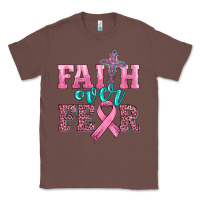 Chestnut faith over fear with cross and ribbon Classic Tee - HRA Design Shop
