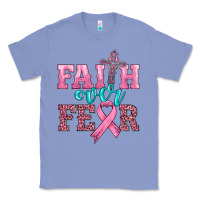 Colony Blue faith over fear with cross and ribbon Classic Tee - HRA Design Shop