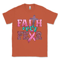 Copper faith over fear with cross and ribbon Classic Tee - HRA Design Shop