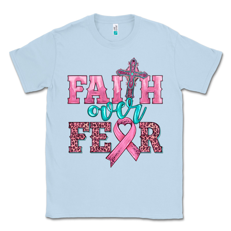 Faith Over Fear With Cross And Ribbon Classic Tee by HRA Design Shop | Teevron