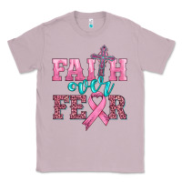 Lilac faith over fear with cross and ribbon Classic Tee - HRA Design Shop