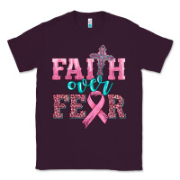 Plum faith over fear with cross and ribbon Classic Tee - HRA Design Shop