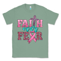 Sage faith over fear with cross and ribbon Classic Tee - HRA Design Shop