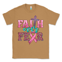 Toasted Coconut faith over fear with cross and ribbon Classic Tee - HRA Design Shop