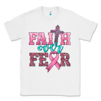 White faith over fear with cross and ribbon Classic Tee - HRA Design Shop