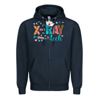 Navy x ray tech Zipper Hoodie - BundleAndBundleShop