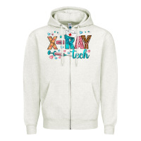 Oatmeal Heather x ray tech Zipper Hoodie - BundleAndBundleShop