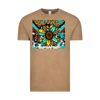 Vintage Coffee turquoise gemstone sunflower Vintage Tee - Zillion Design Studio