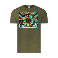 Vintage Olive turquoise gemstone sunflower Vintage Tee - Zillion Design Studio